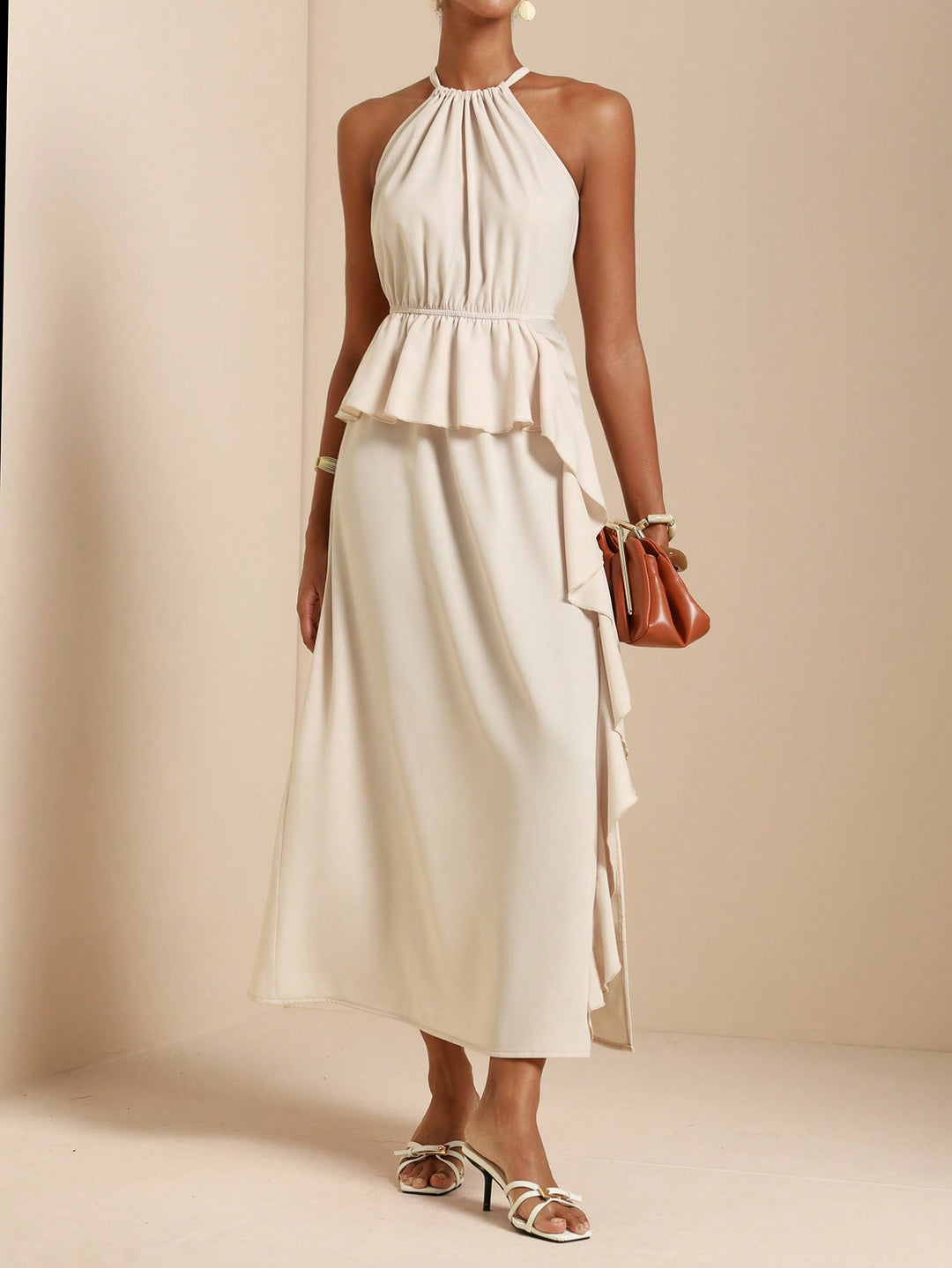 Rochie maxi SHEIN, bej