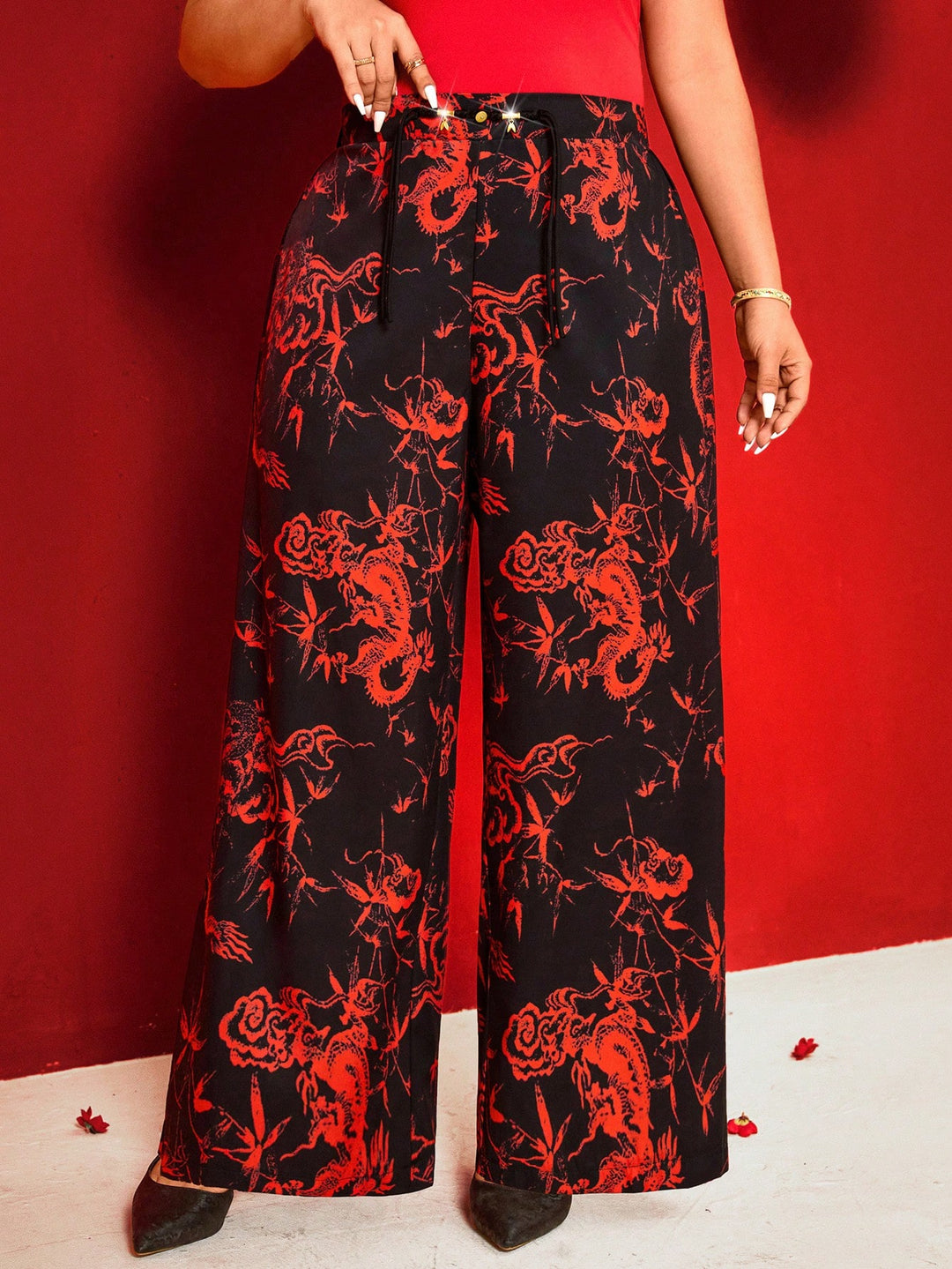 Pantaloni SHEIN, roșu