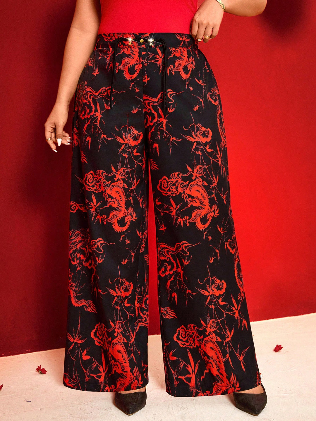 Pantaloni SHEIN, roșu