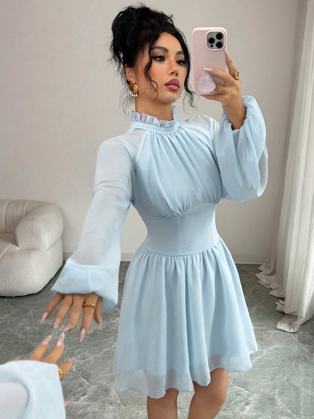 Rochie scurtă SHEIN, albastru