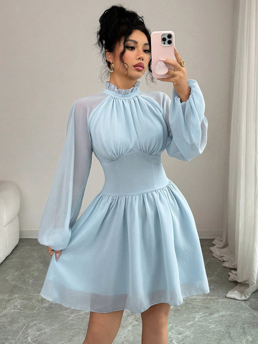 Rochie scurtă SHEIN, albastru