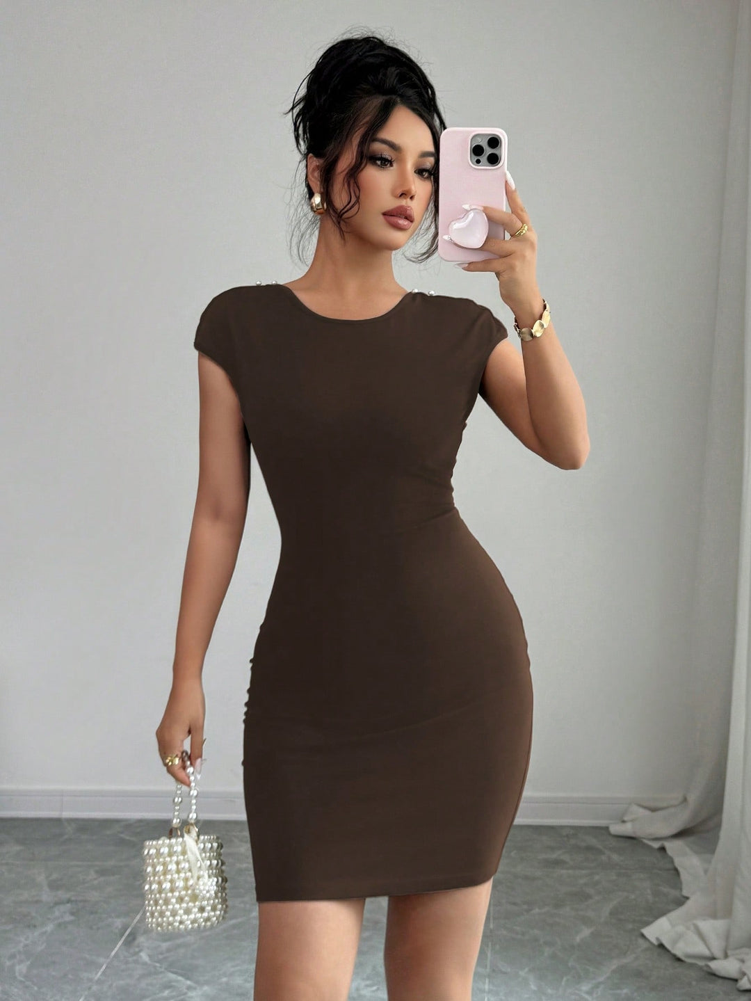 Rochie scurtă SHEIN, maro