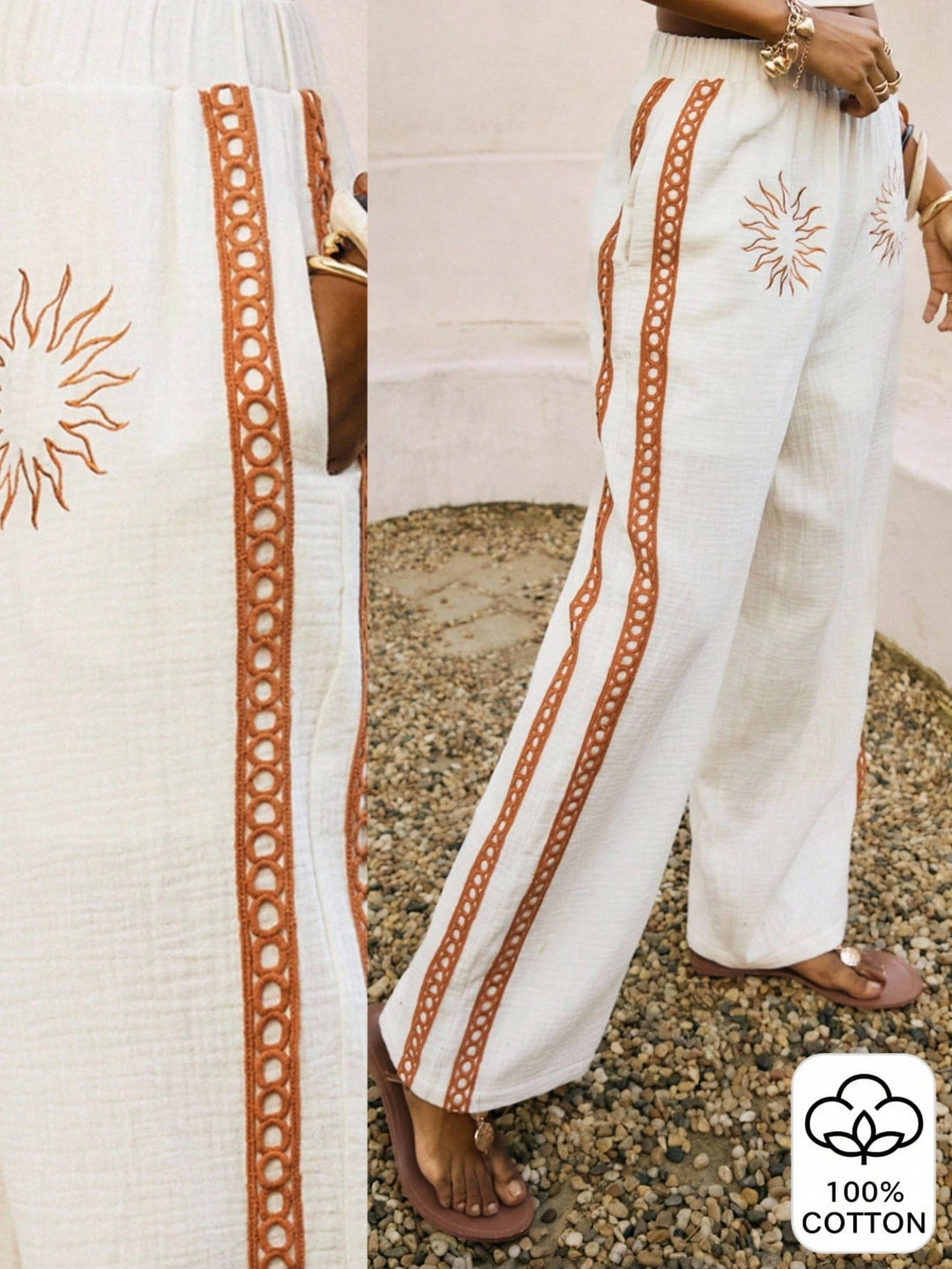 Pantaloni SHEIN, alb