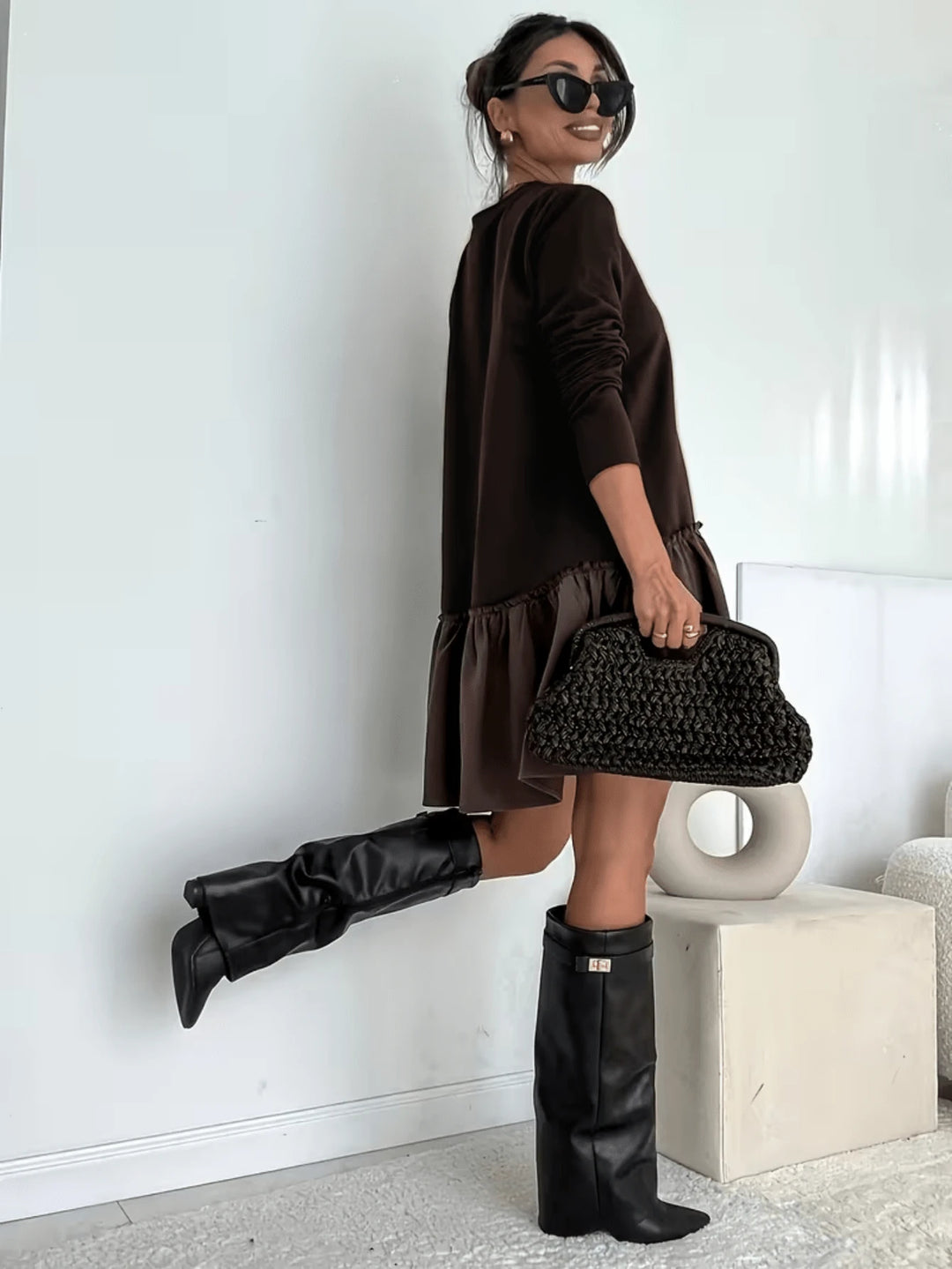 Rochie mini SHEIN, maro