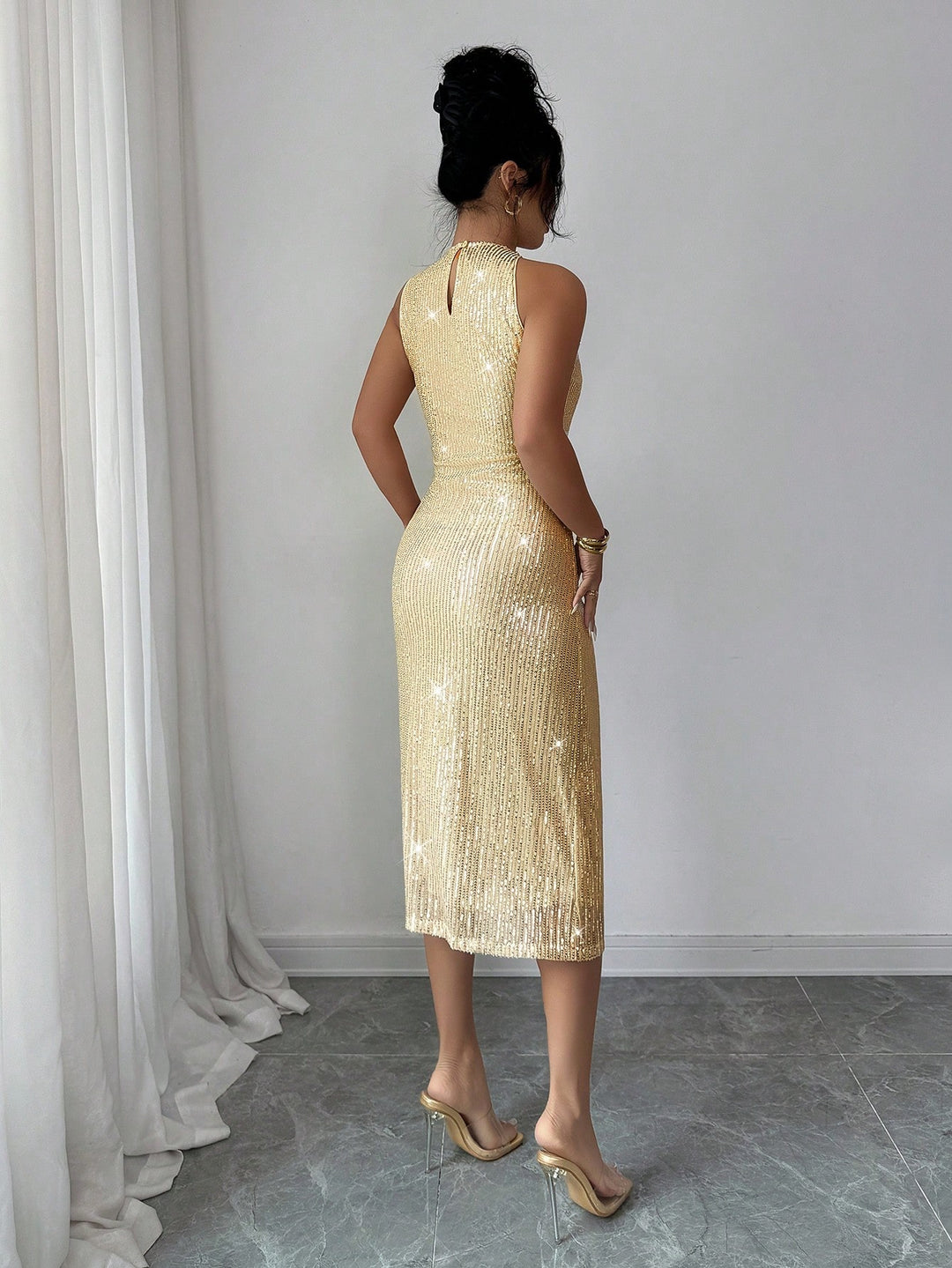 Rochie de ocazie SHEIN, auriu