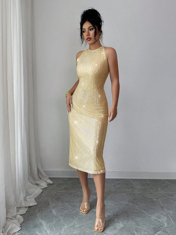 Rochie de ocazie SHEIN, auriu