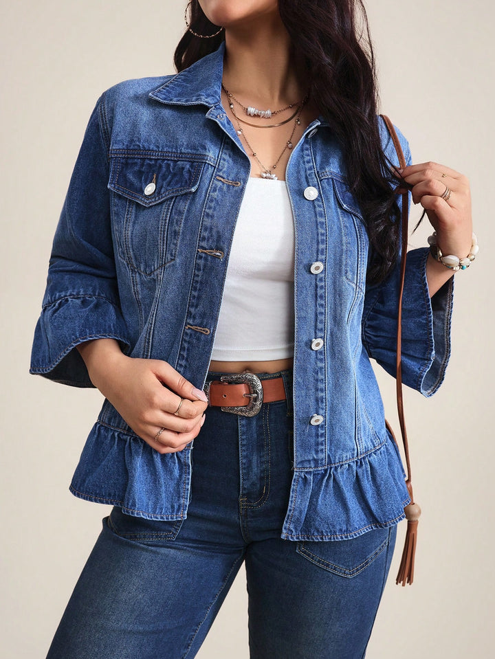 Jachetă din denim SHEIN, albastru