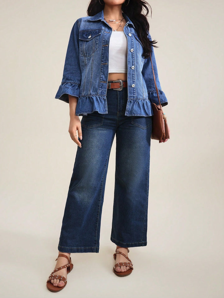 Jachetă din denim SHEIN, albastru