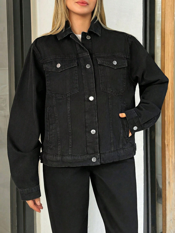 Jachetă denim SHEIN, negru