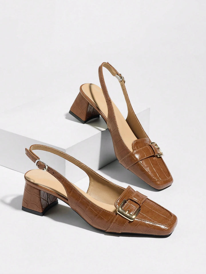 Pantofi cu toc SHEIN, maro