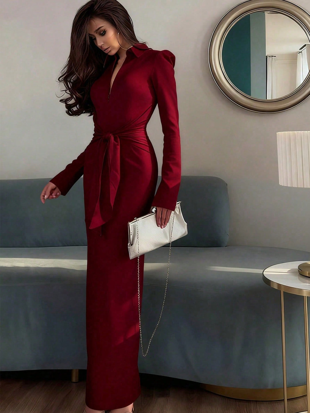 Rochie maxi SHEIN, vișiniu