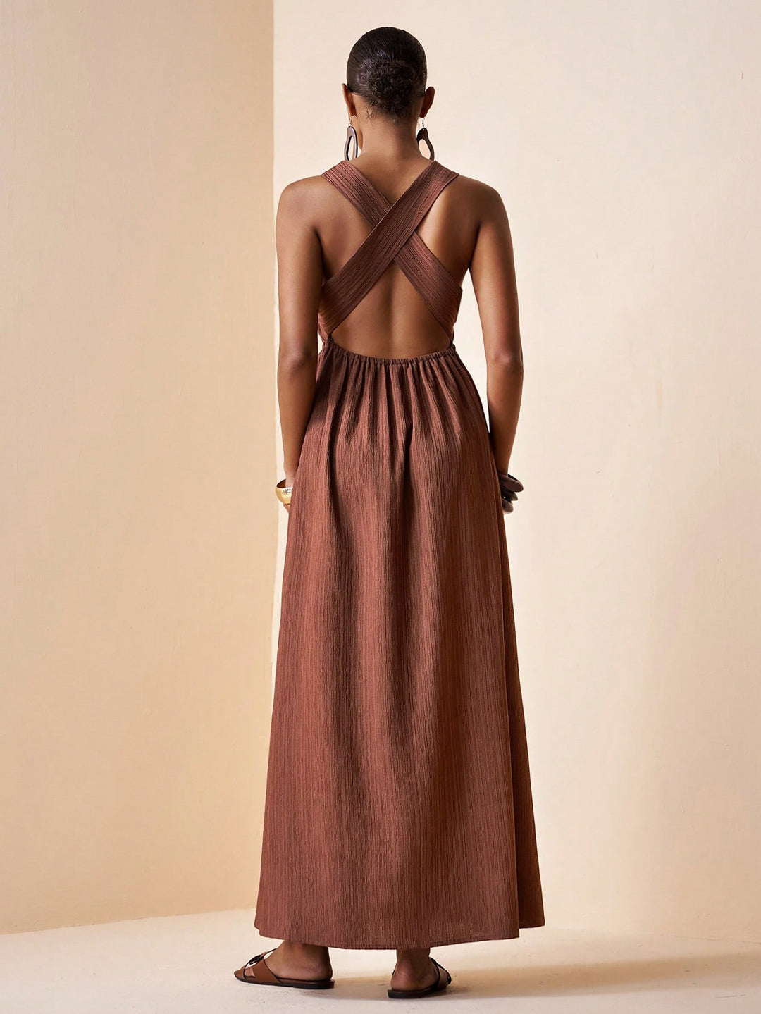 Rochie maxi SHEIN, maro