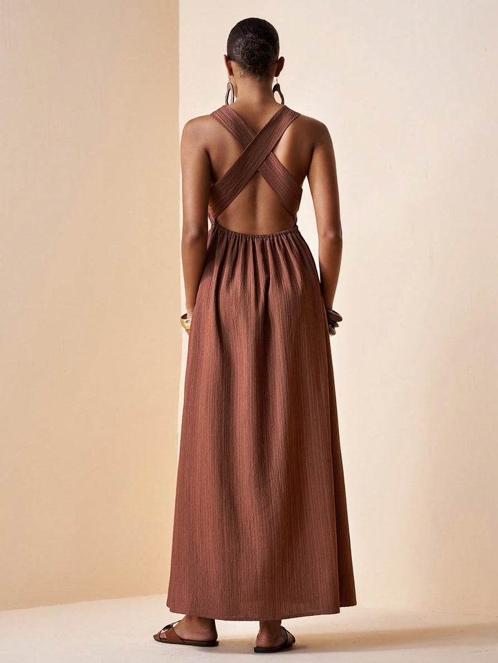 Rochie maxi SHEIN, maro