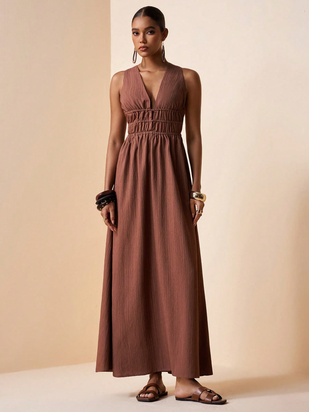 Rochie maxi SHEIN, maro