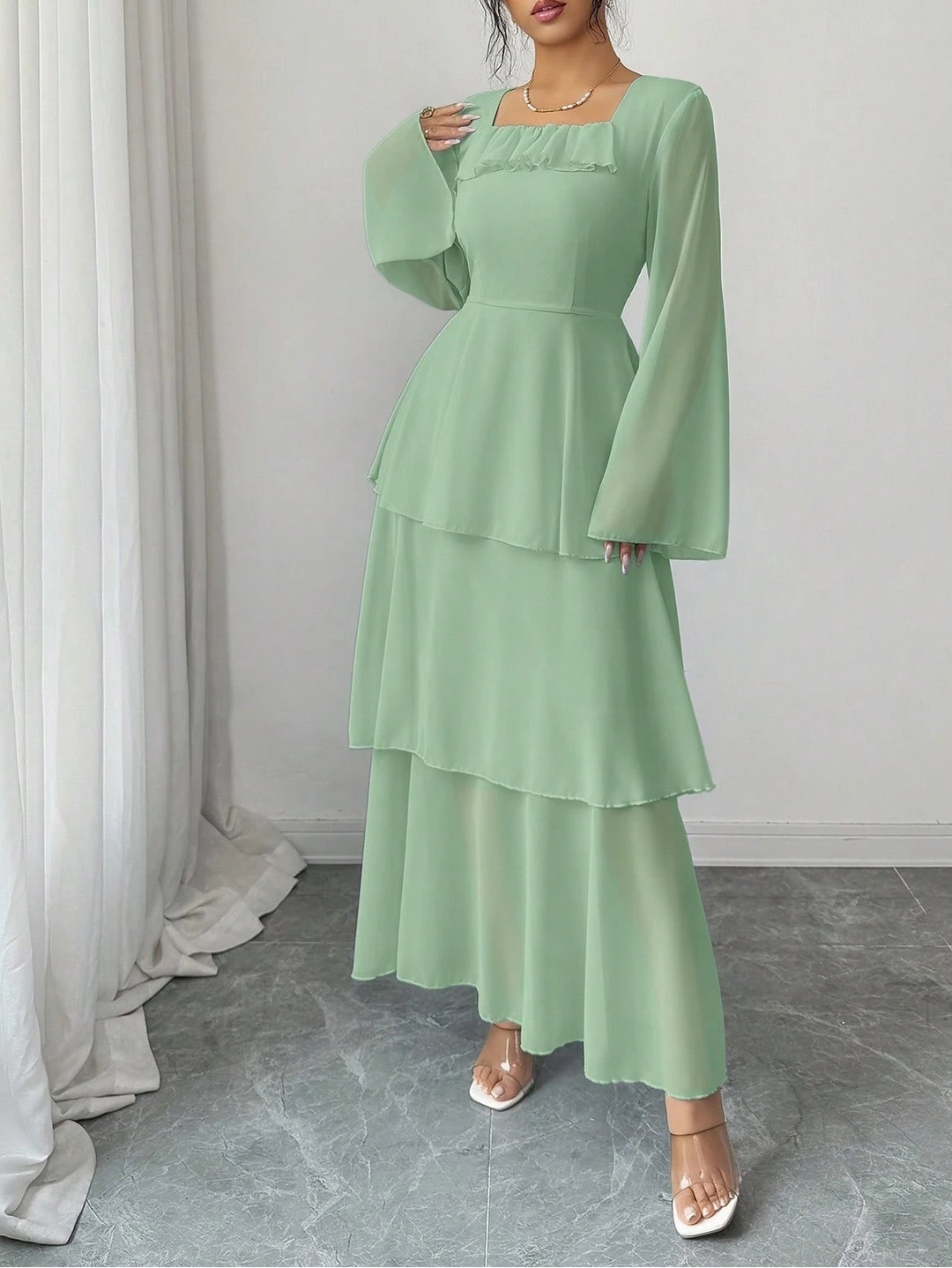 SHEIN maxi ruha, zöld