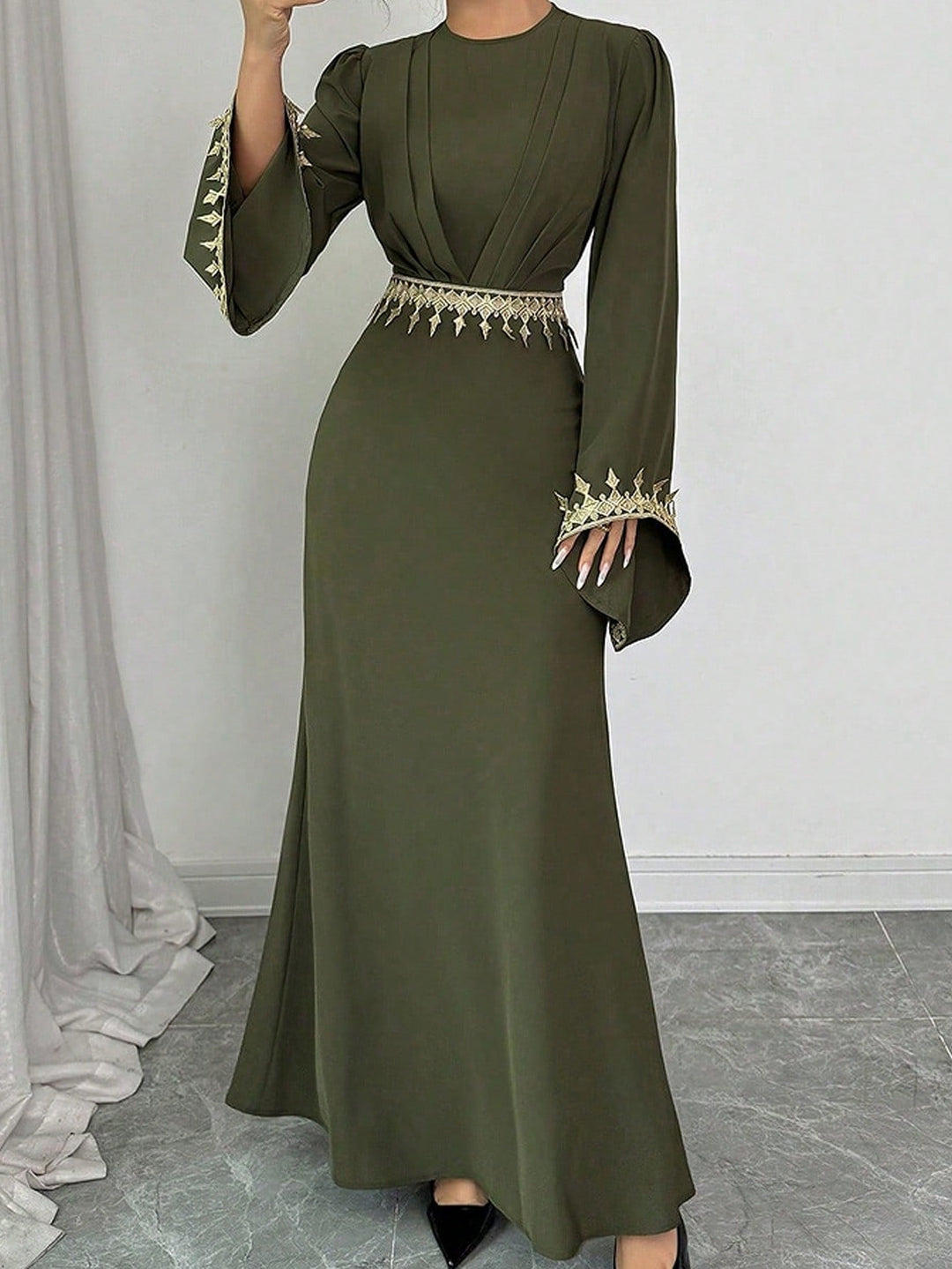 Rochie maxi SHEIN, kaki