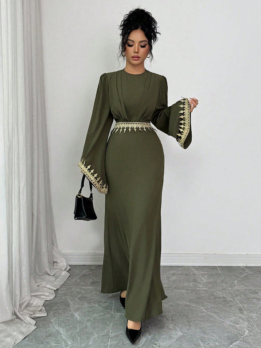 Rochie maxi SHEIN, kaki