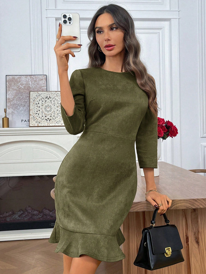 Rochie scurtă SHEIN, kaki