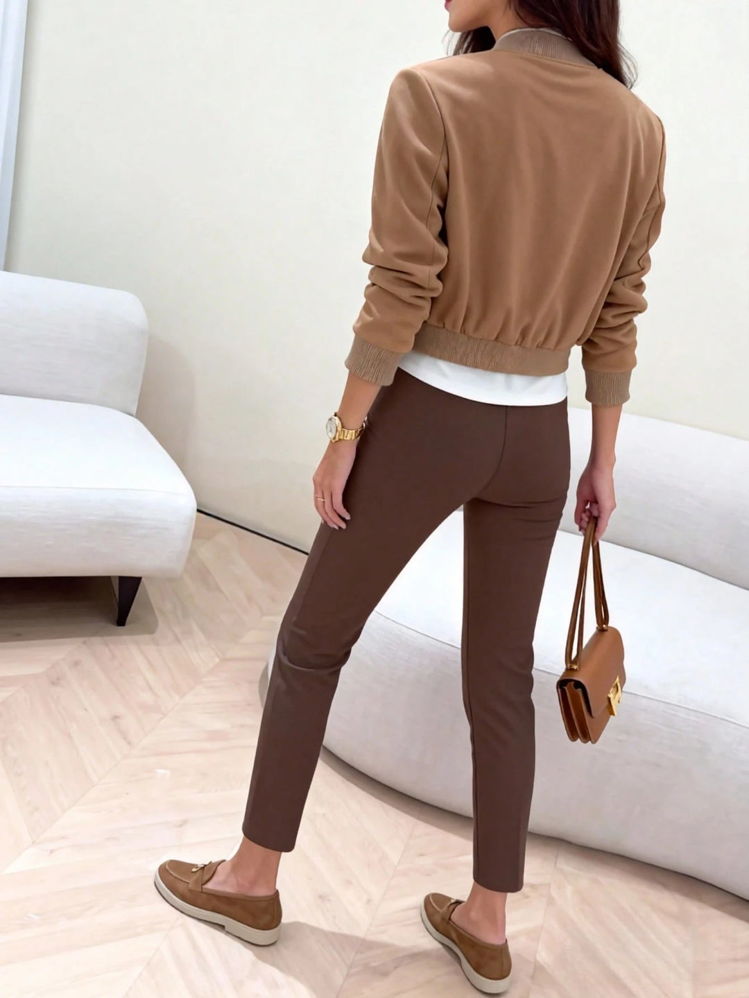 Pantaloni SHEIN, maro