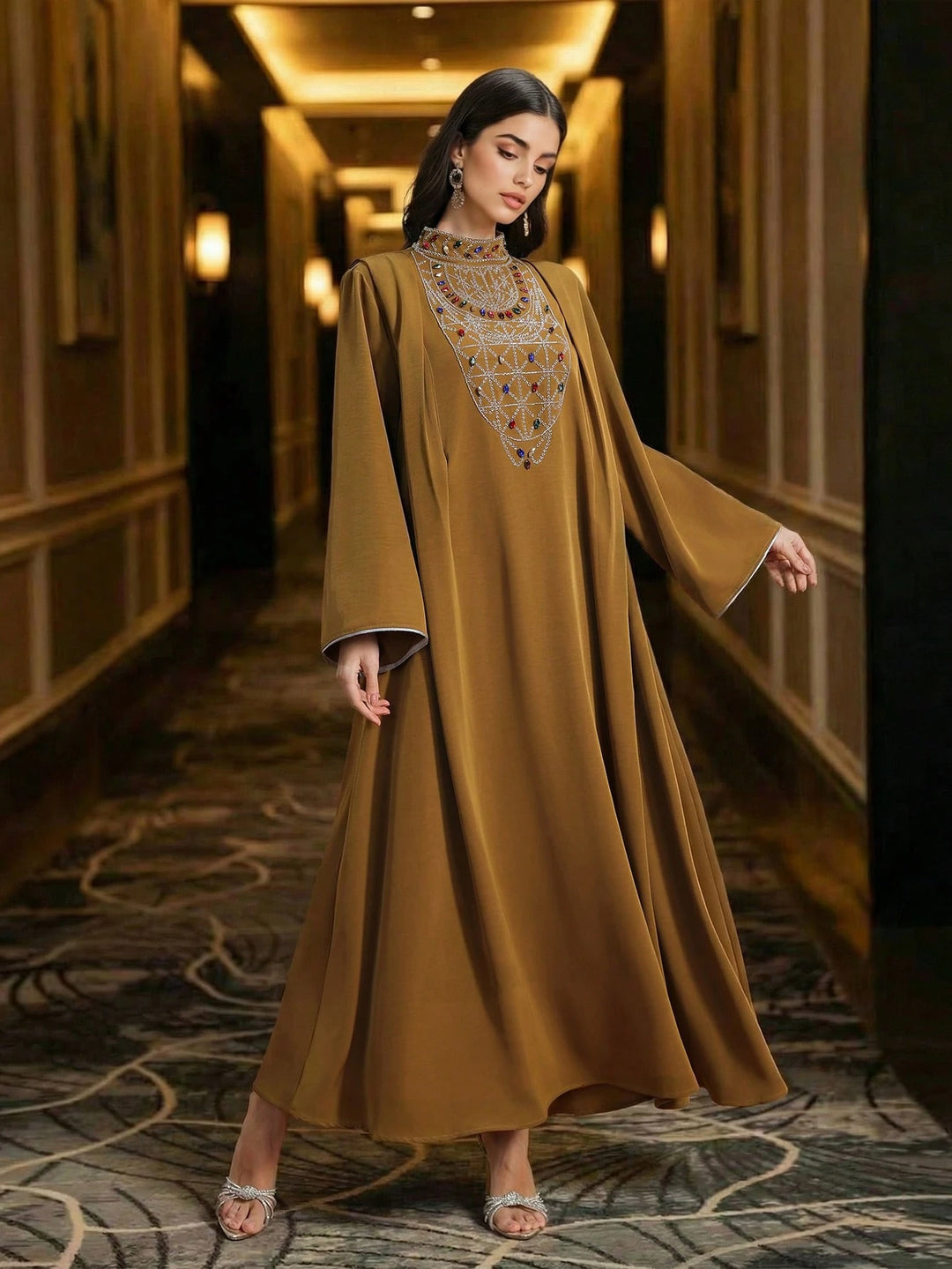 Rochie maxi SHEIN, kaki