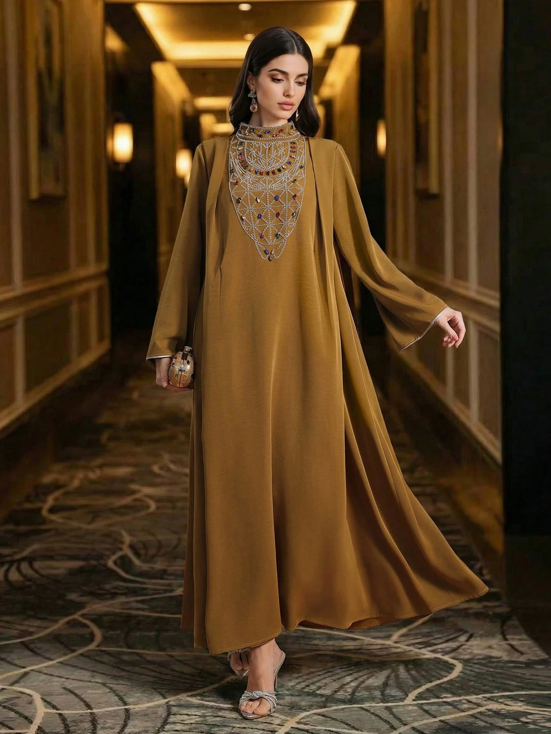 Rochie maxi SHEIN, kaki