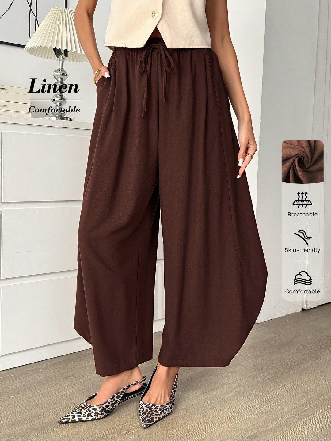Pantaloni SHEIN, maro