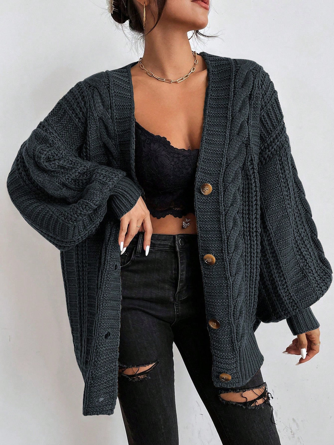 Cardigan SHEIN, gri