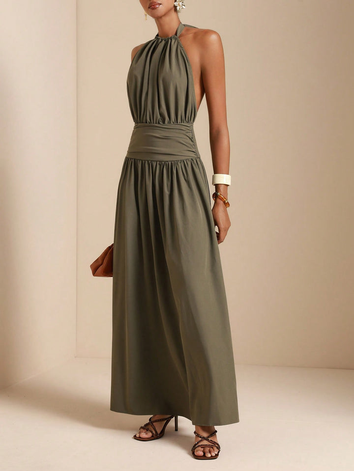 Rochie maxi SHEIN, kaki
