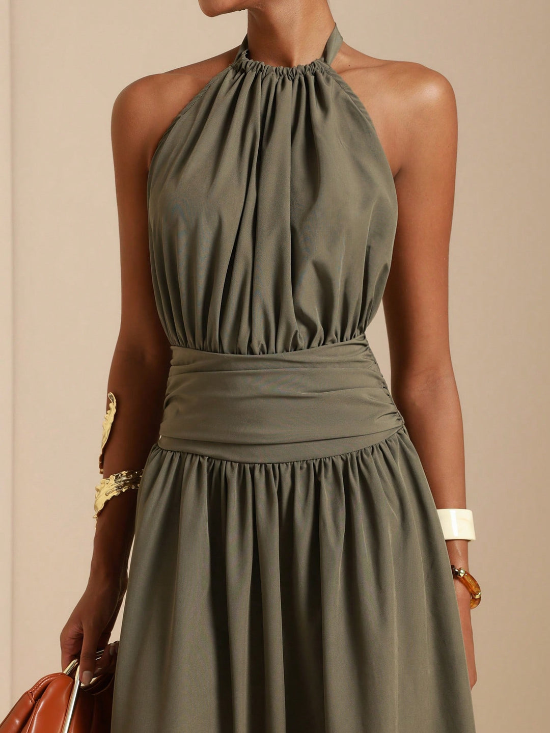 Rochie maxi SHEIN, kaki