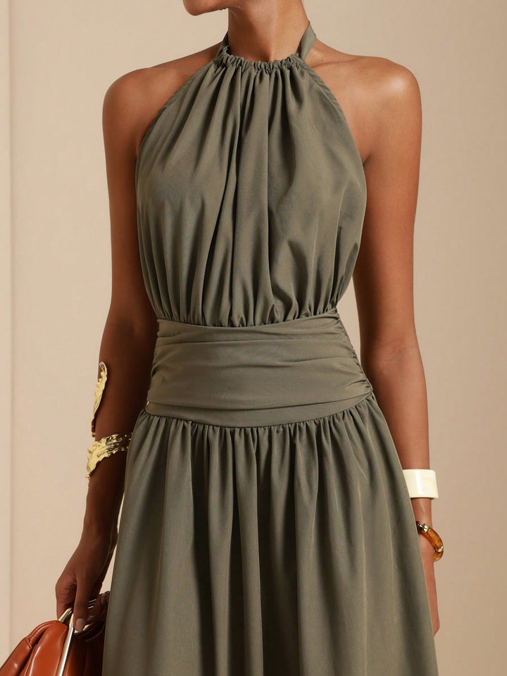 Rochie maxi SHEIN, kaki