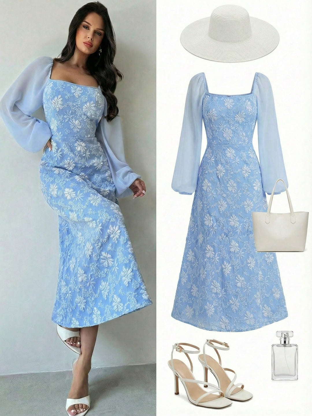 Rochie midi SHEIN, albastru