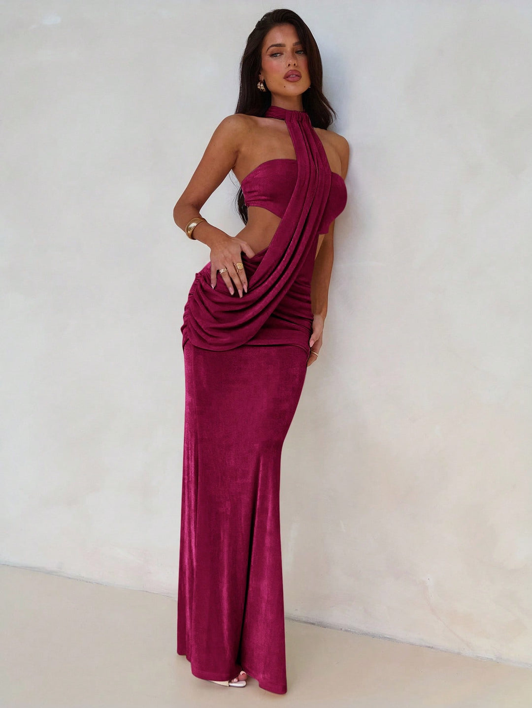 Rochie maxi SHEIN, vișiniu