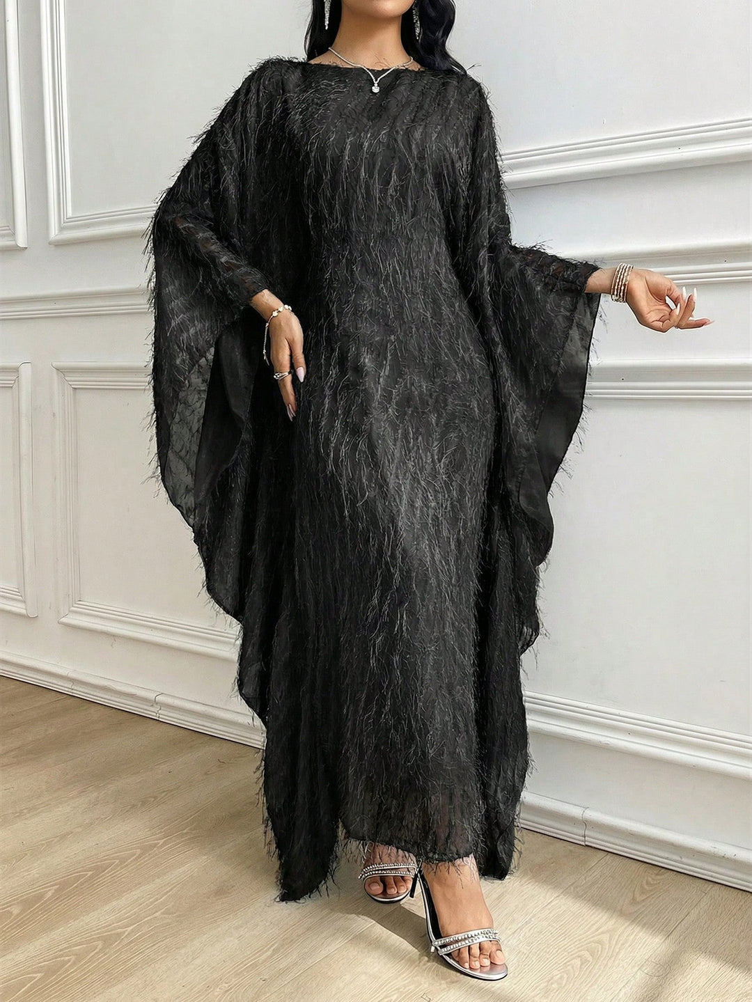 Set caftan și jalabiya SHEIN, negru