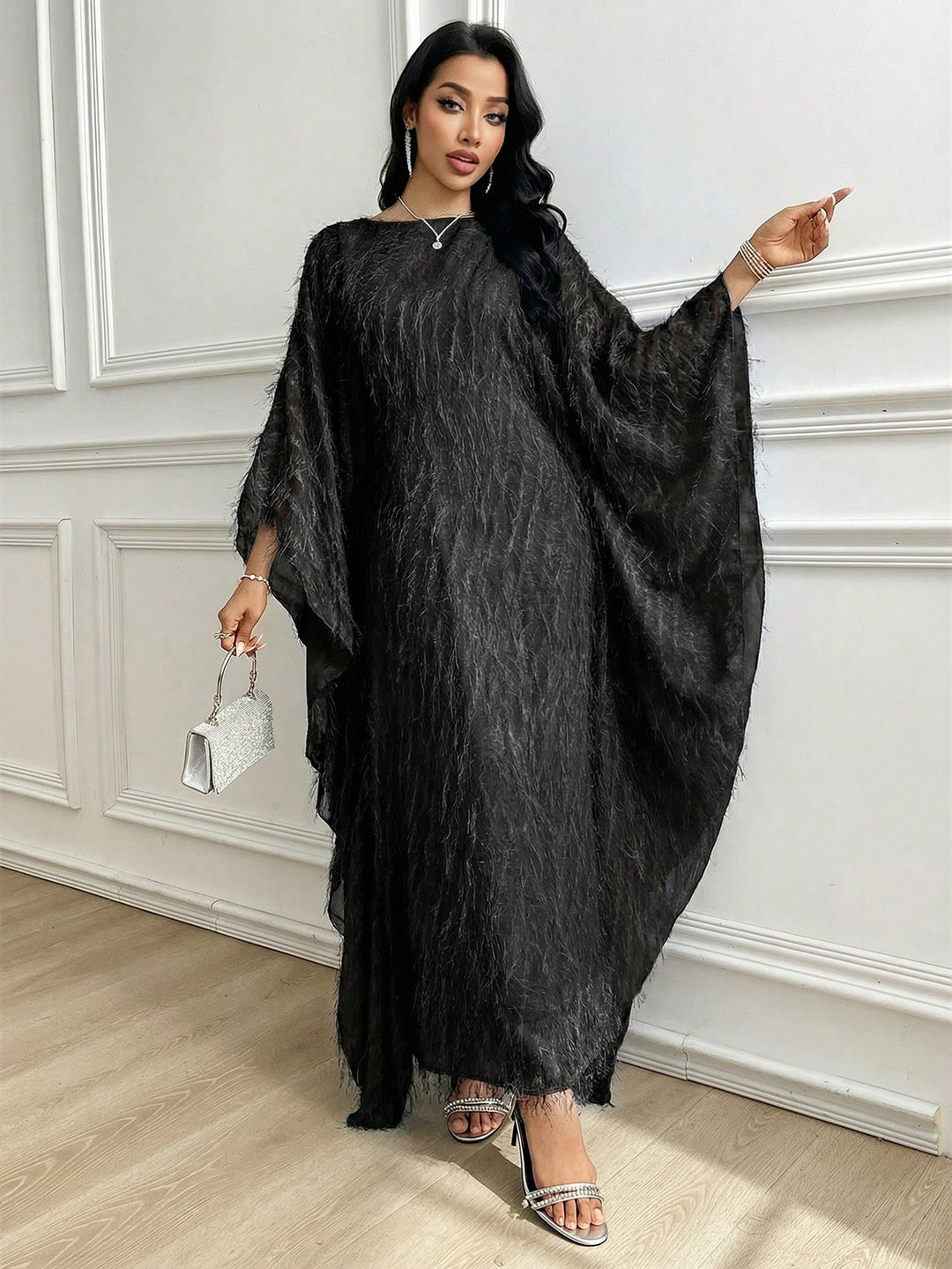 Set caftan și jalabiya SHEIN, negru