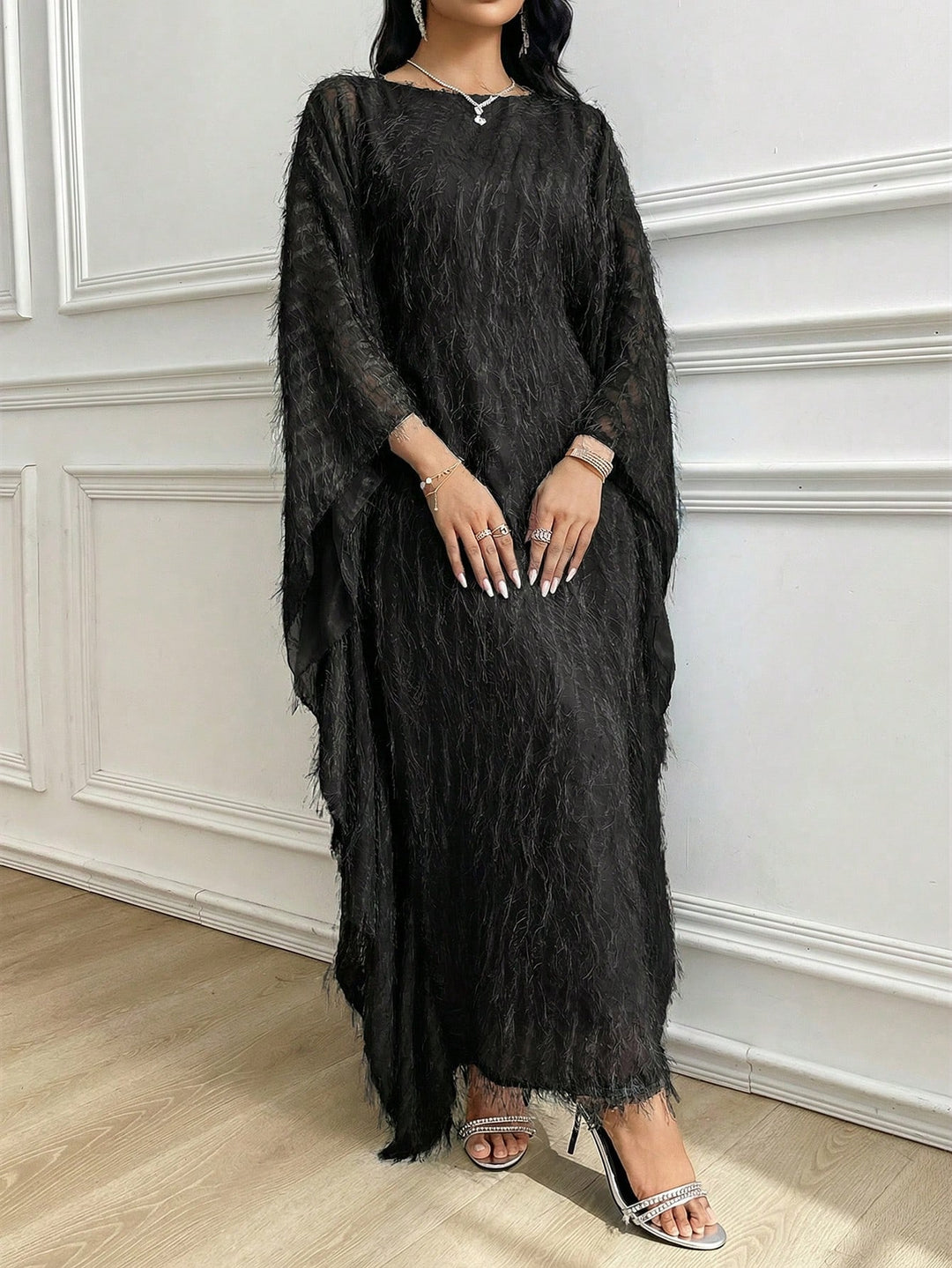 Set caftan și jalabiya SHEIN, negru