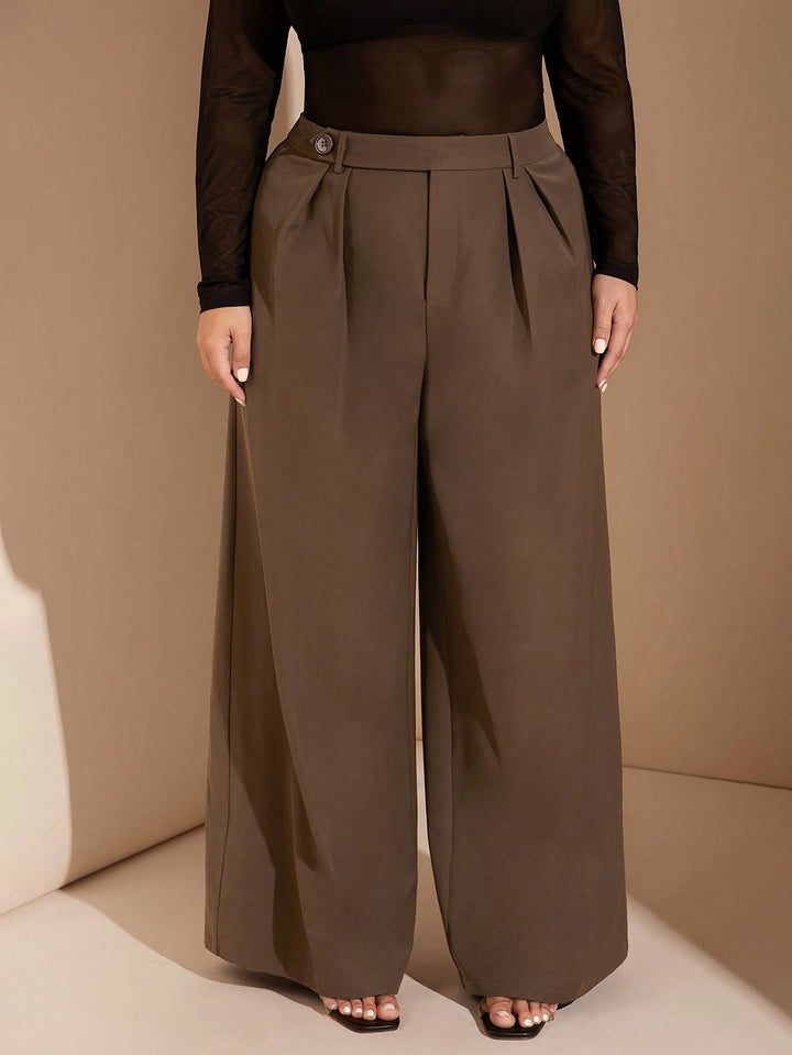 Pantaloni SHEIN, maro