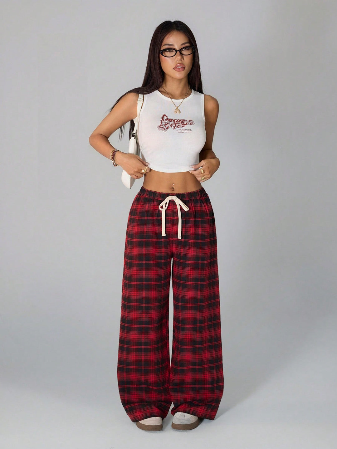 Pantaloni SHEIN, roșu