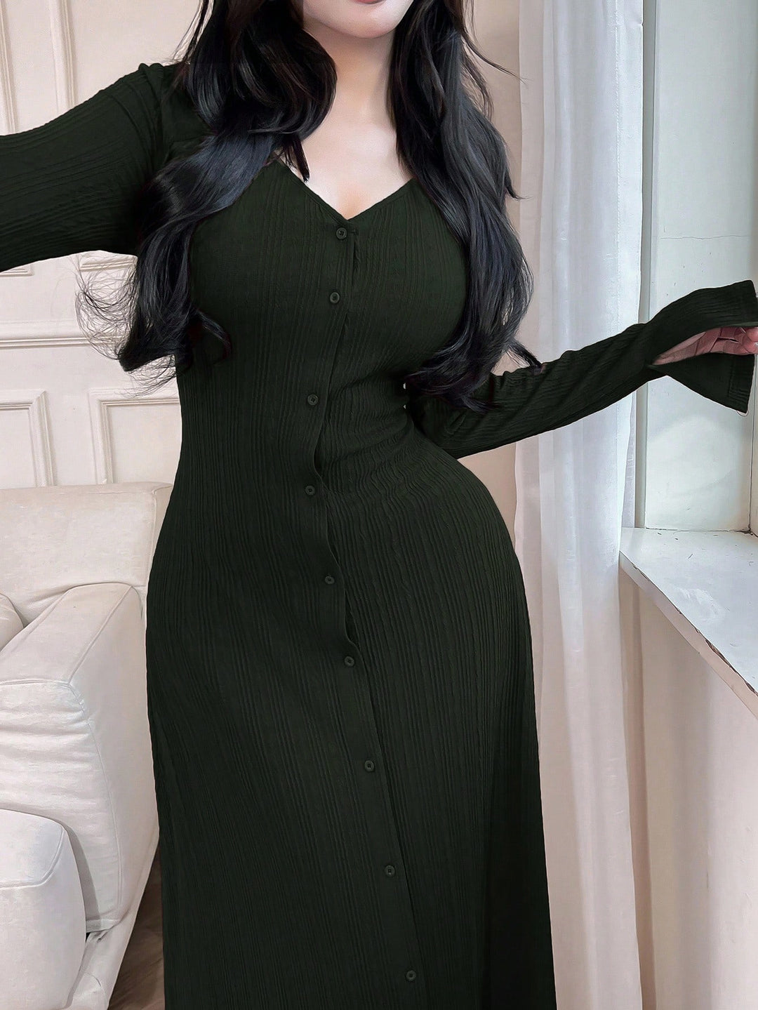 Rochie maxi SHEIN, verde