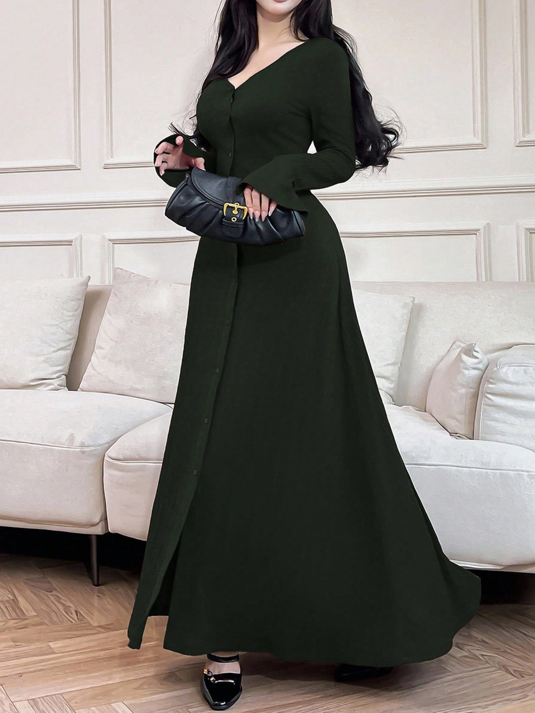 SHEIN maxi ruha, zöld
