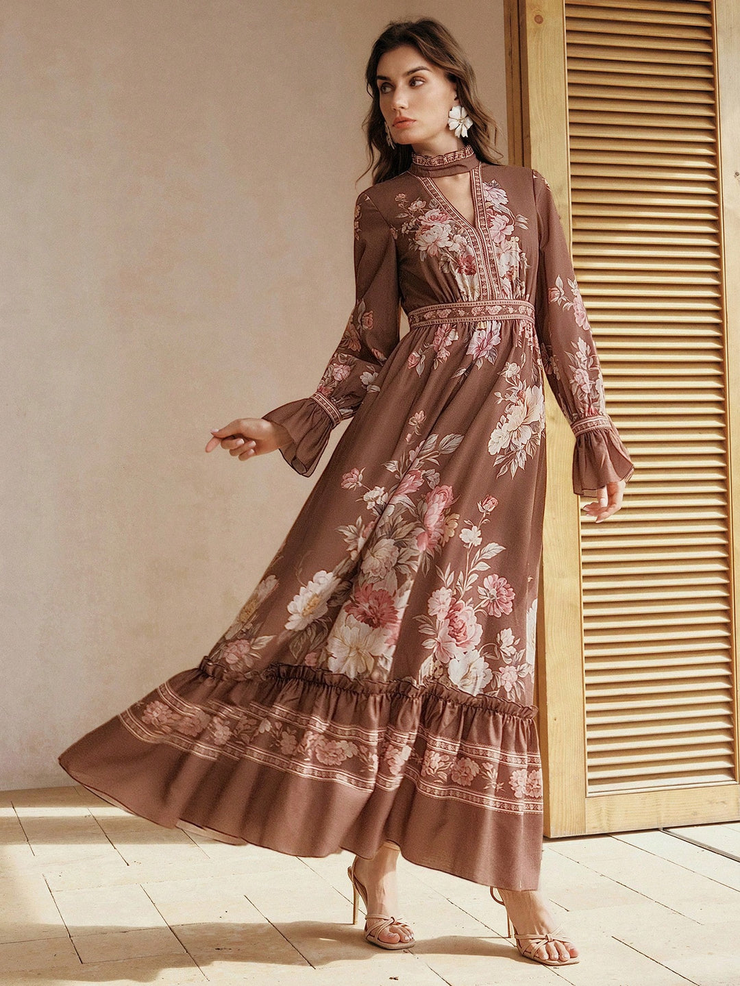 Rochie maxi SHEIN, maro