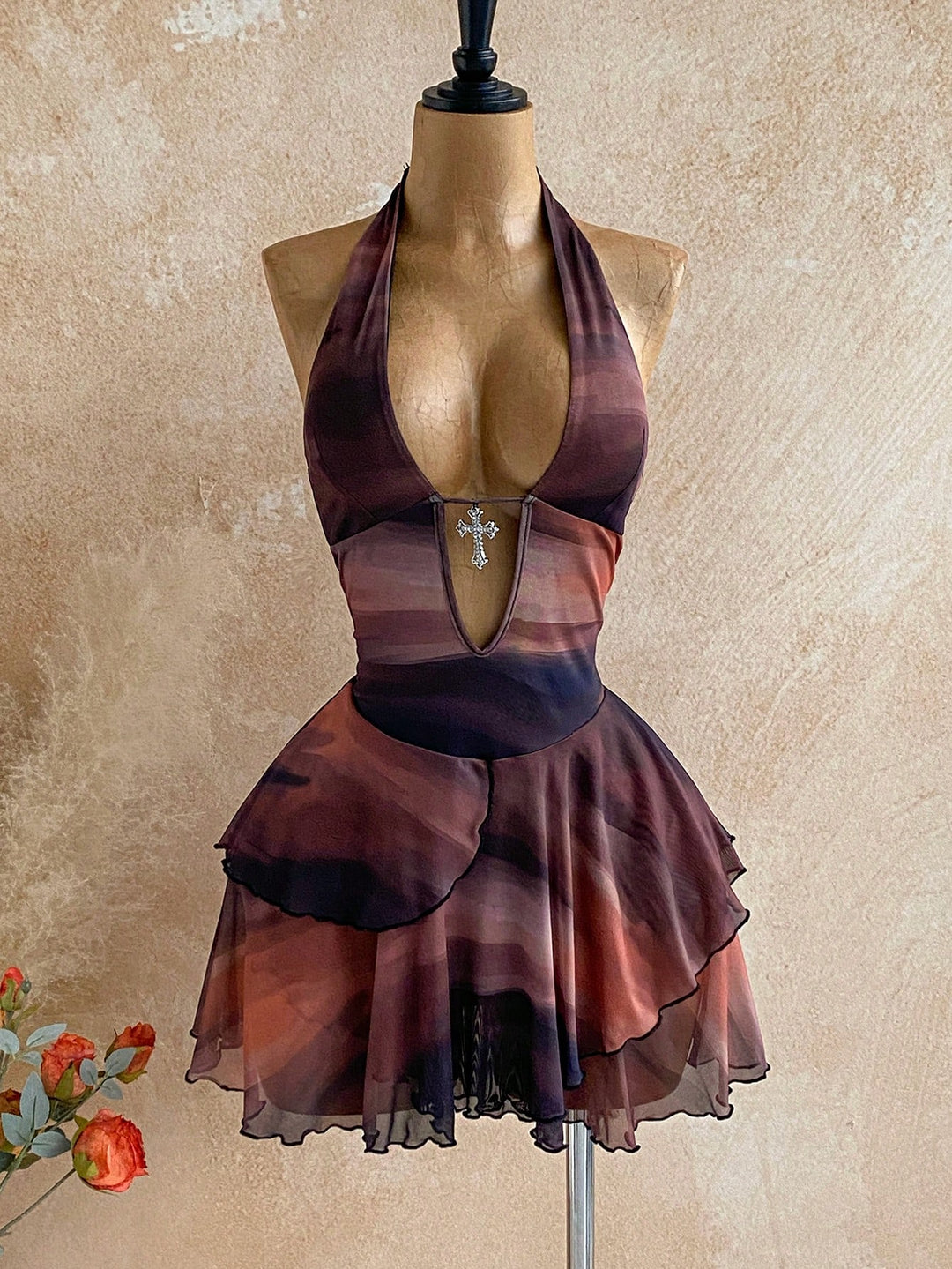Rochie mini SHEIN, maro