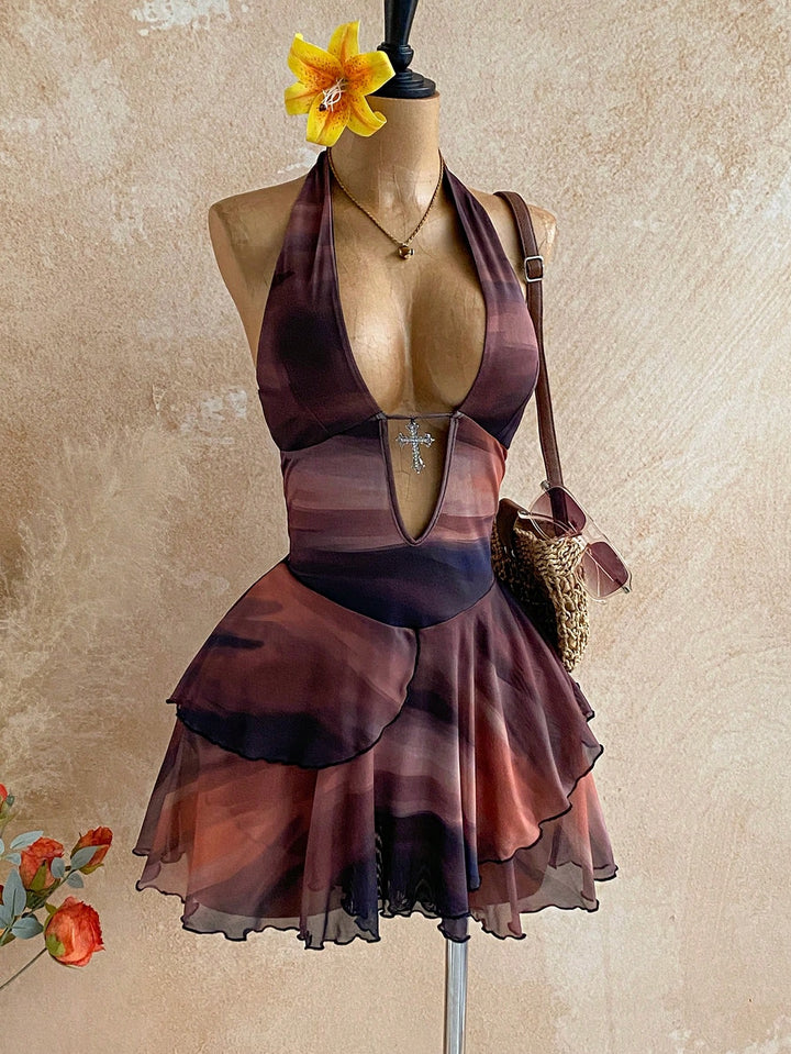 Rochie mini SHEIN, maro