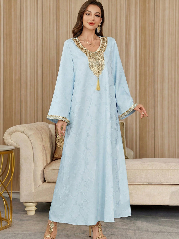 Set caftan și jalabiya SHEIN, albastru