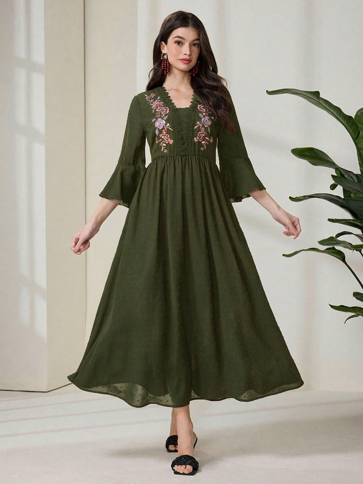 Rochie maxi SHEIN, kaki