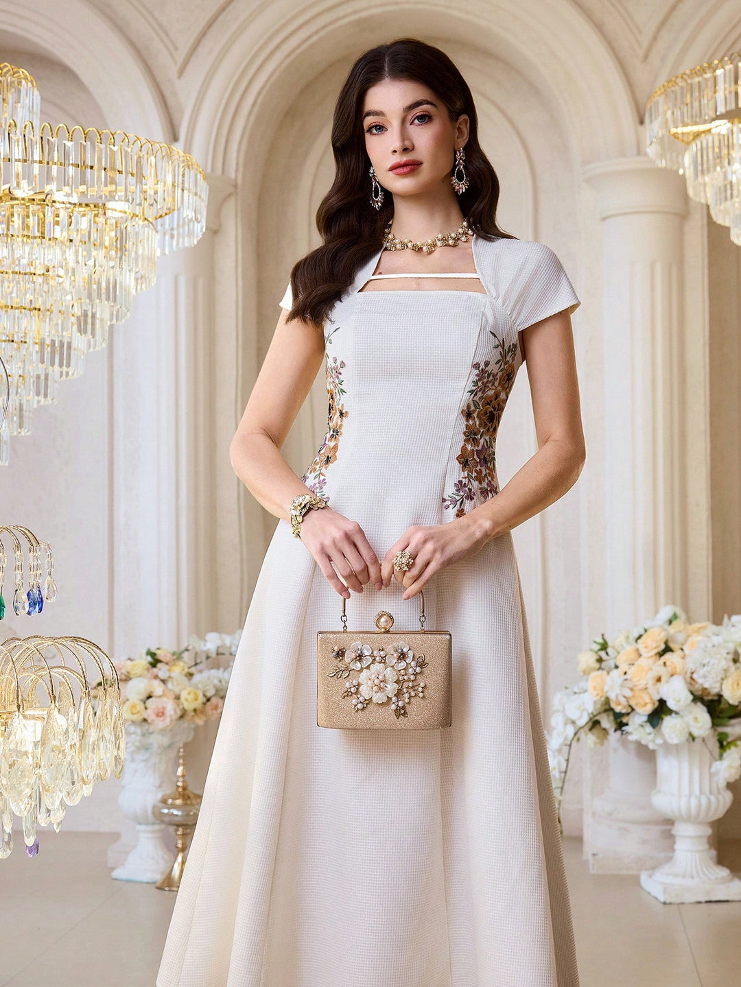 Rochie midi SHEIN, bej