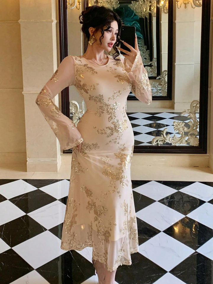 Rochie maxi SHEIN, bej