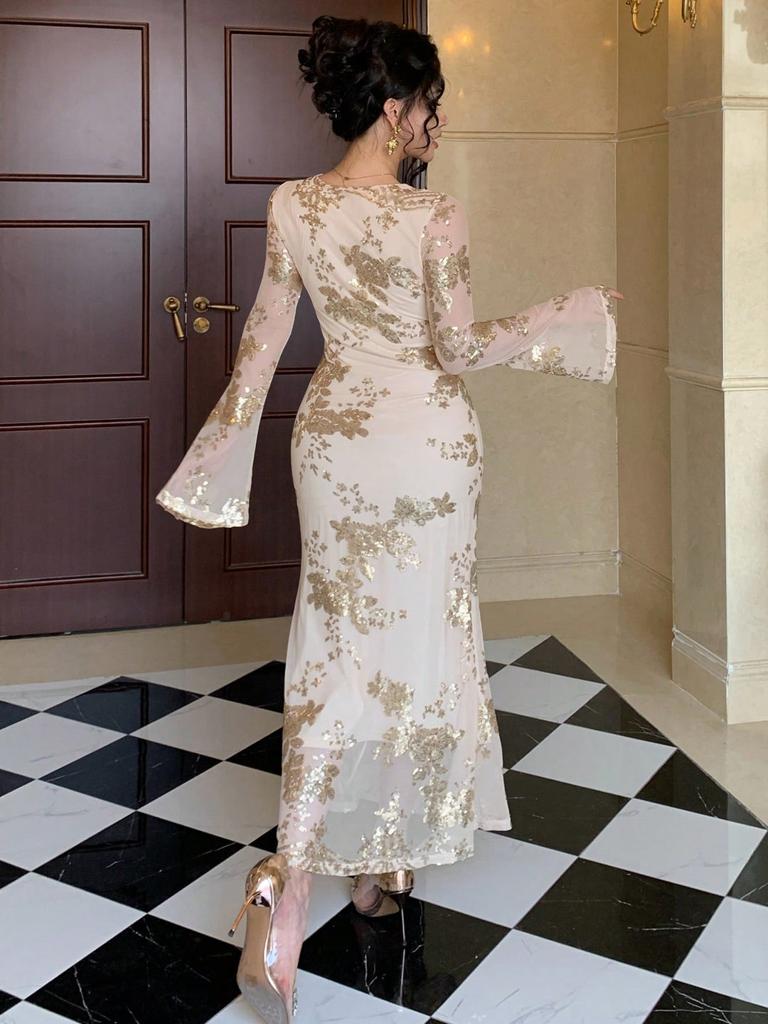 Rochie maxi SHEIN, bej