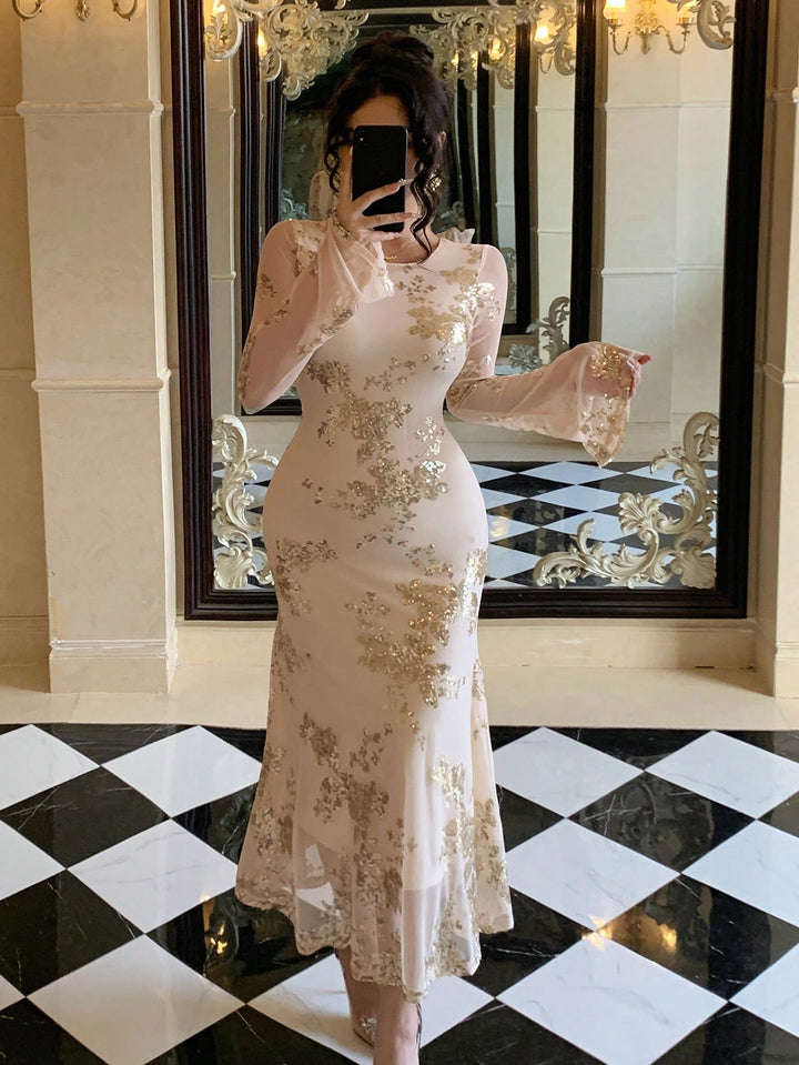 Rochie maxi SHEIN, bej