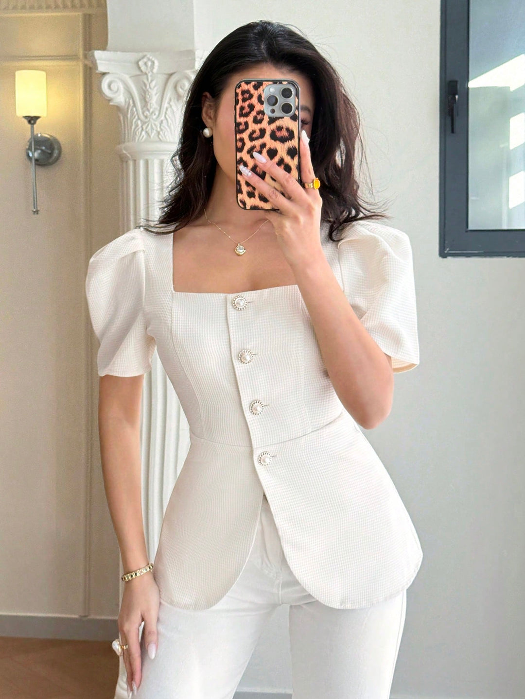 Top SHEIN, portocaliu