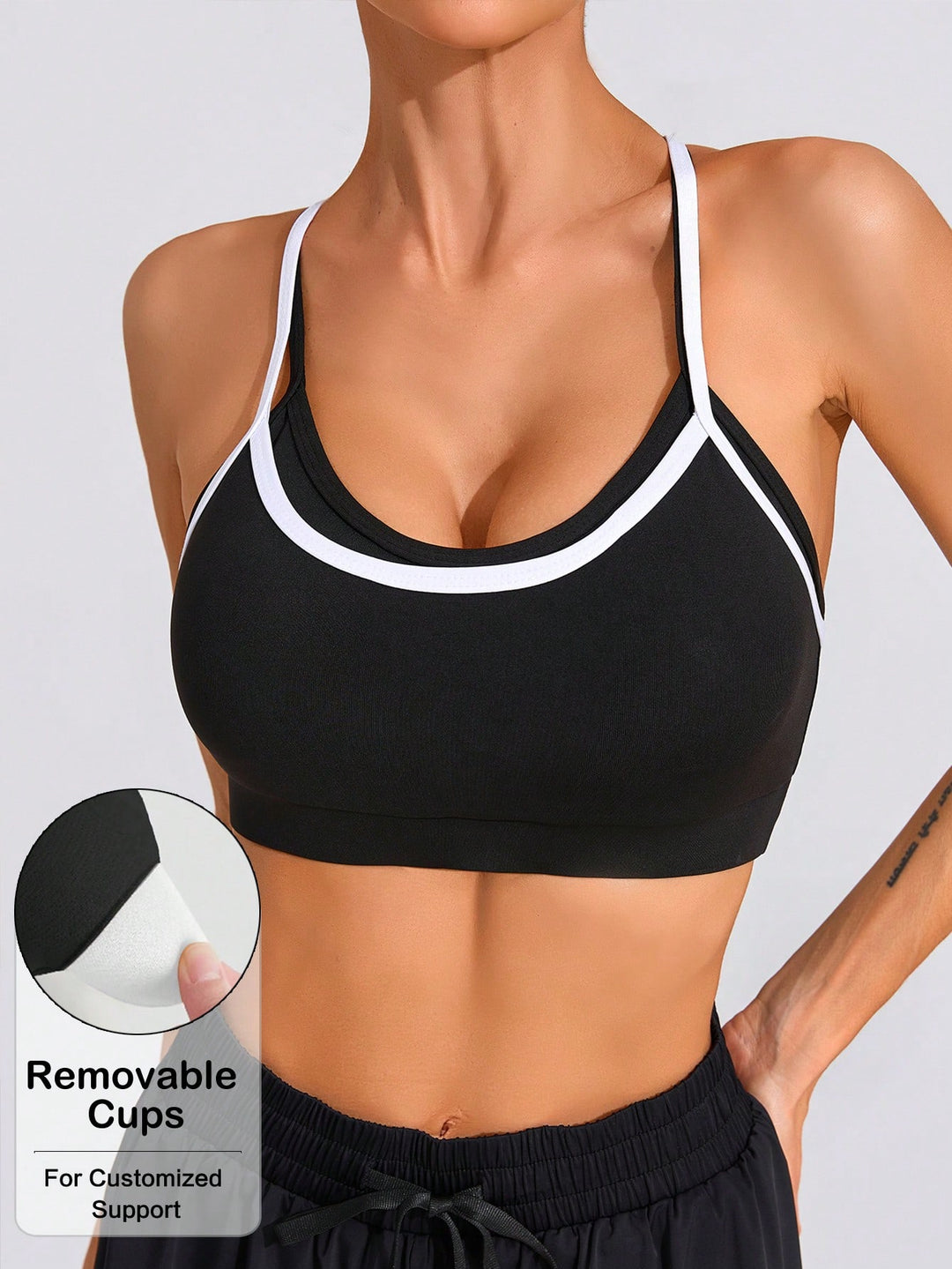 Bustieră sport SHEIN, negru